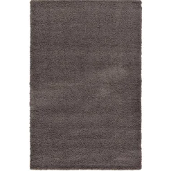 Wohnen Teppiche*Dunkelgrauer Teppich mit Hochflor - Rosarios