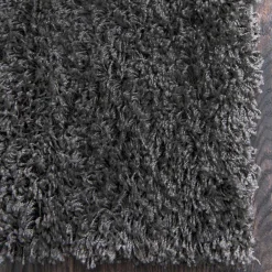 Wohnen Teppiche*Dunkelgrauer Teppich mit Hochflor - Rosarios