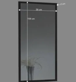 Wohnen Graue Möbel|Spiegel*Dunkelgrauer Wandspiegel in modernem Design - Ardila