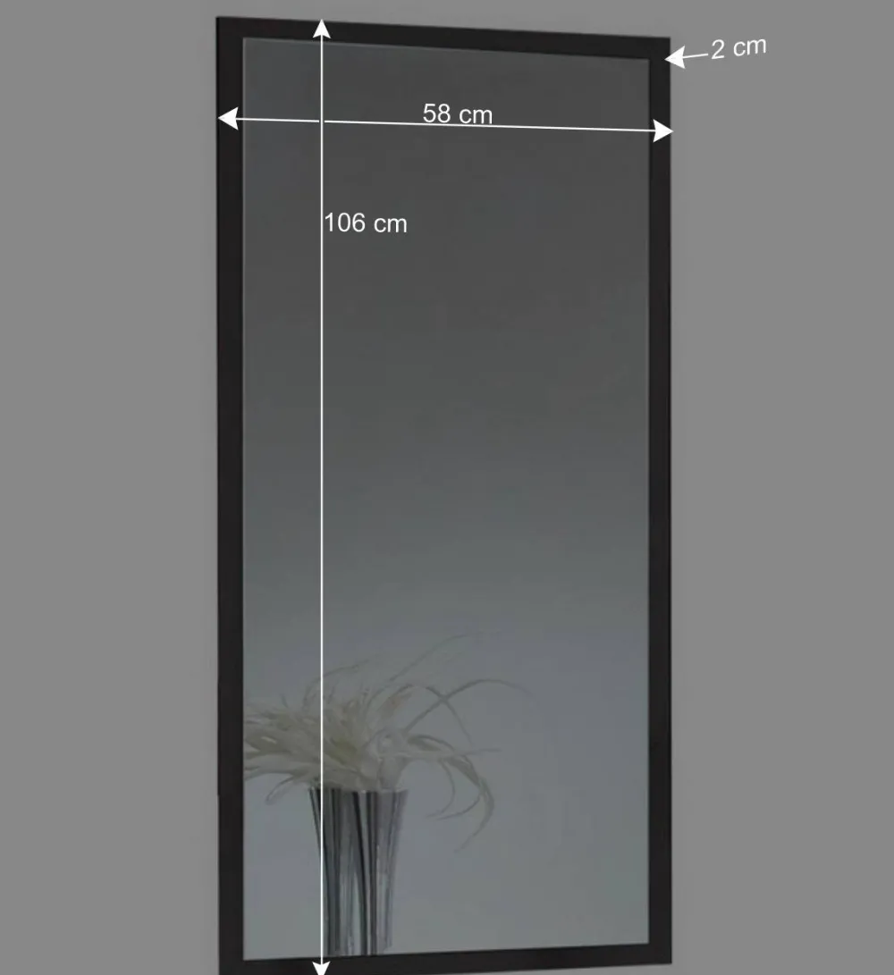 Wohnen Graue Möbel|Spiegel*Dunkelgrauer Wandspiegel in modernem Design - Ardila