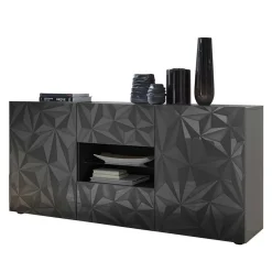 Wohnen Sideboards*Dunkelgraues Design-Sideboard in Hochglanz lackiert - Kuriasna