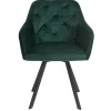 Wohnen Wohnzimmerstühle*Dunkelgrüner Samt Drehstuhl für den Esstisch - Cali