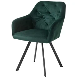 Wohnen Wohnzimmerstühle*Dunkelgrüner Samt Drehstuhl für den Esstisch - Cali