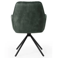 Wohnen Küchenstühle|Wohnzimmerstühle*Dunkelgrüner Samt Esstischsessel drehbar - Kadiz