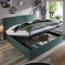 Wohnen Jugendbetten*Dunkelgrünes Bett mit Bettkasten - Arabos