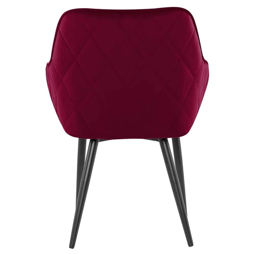 Wohnen Dunkelroter Tischsessel aus Samt - Laydia