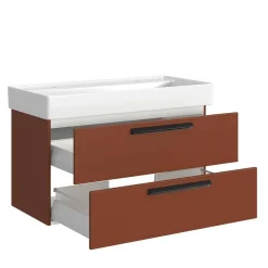 Wohnen Dunkelroter Waschtisch für zwei Armaturen - Exeler