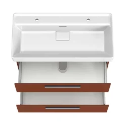 Wohnen Dunkelroter Waschtisch für zwei Armaturen - Exeler