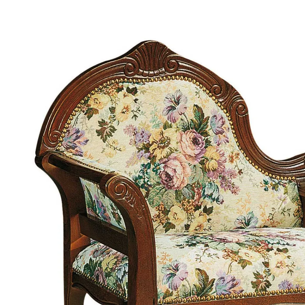 Wohnen Schuhschränke|Garderobenbänke*Dunkle Telefonbank im Barock Stil Magari mit floralem Muster