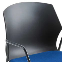 Wohnen Küchenstühle|Esszimmerstühle*Dunkler Armlehnenstuhl mit Polstersitz Blau - Praggio