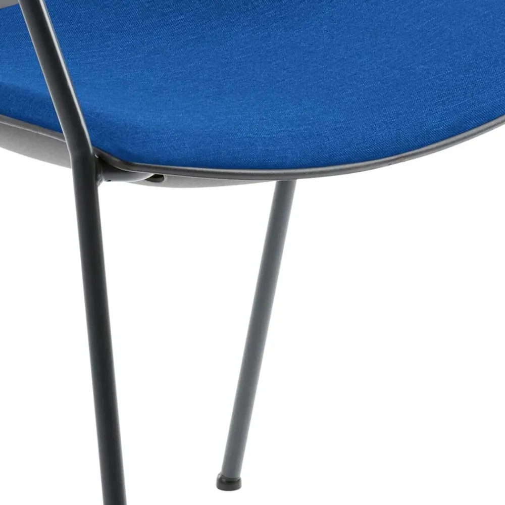 Wohnen Küchenstühle|Esszimmerstühle*Dunkler Armlehnenstuhl mit Polstersitz Blau - Praggio