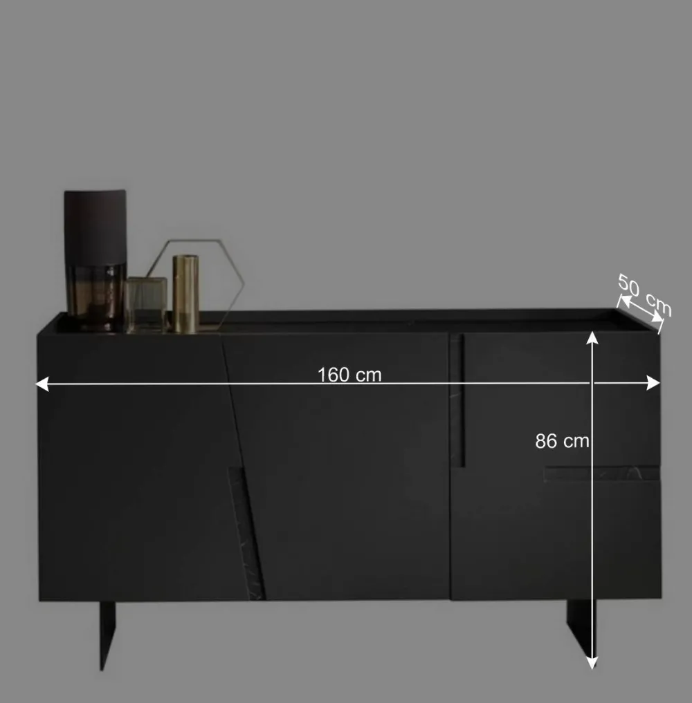 Wohnen Dunkles Design Sideboard 160 cm breit - Dreamings