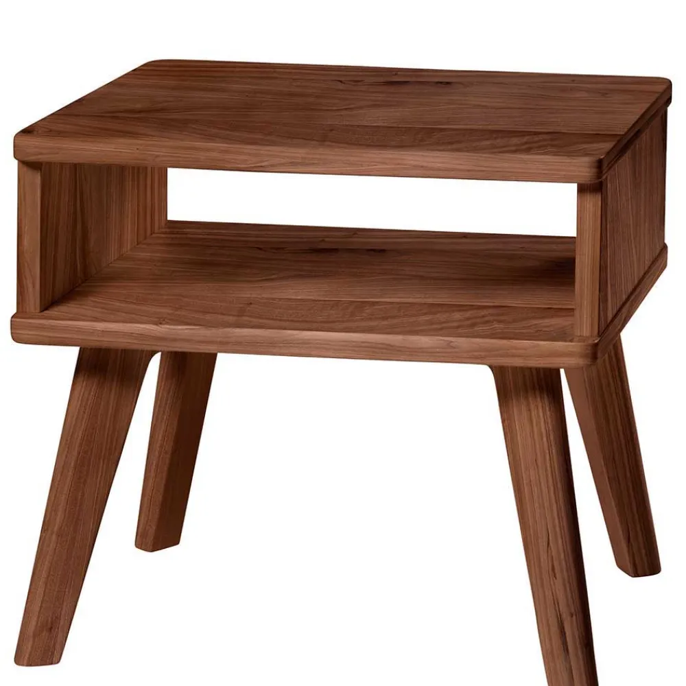 Wohnen Braune Möbel*Dunkles Holzbett aus Nussbaum Massivholz - Vetonia