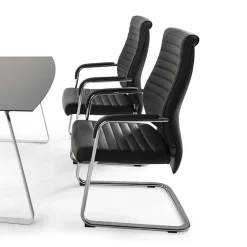 Wohnen Schwarze Möbel|Küchenstühle*Echtleder Schwingstuhl mit Armlehnen - Fieston