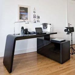 Kinder Wohnen Eck PC Schreibtisch Cigemba in Schwarz