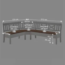 Wohnen Eckbank Barlad in Massivholz Kiefer