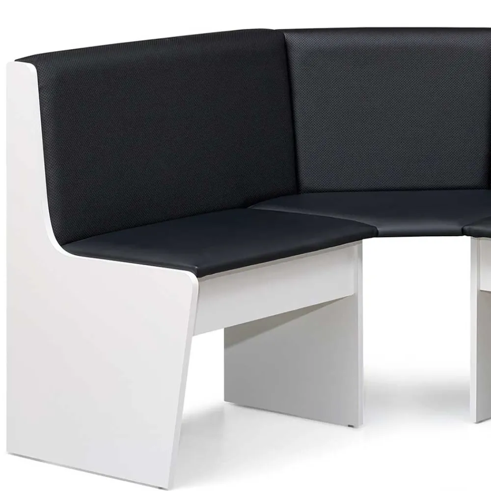Wohnen Eckbank Gruppe in Schwarz Weiß - Enevo (vierteilig)