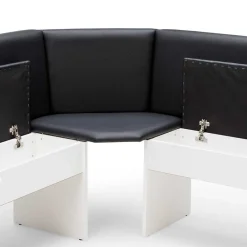 Wohnen Eckbank Gruppe in Schwarz Weiß - Enevo (vierteilig)