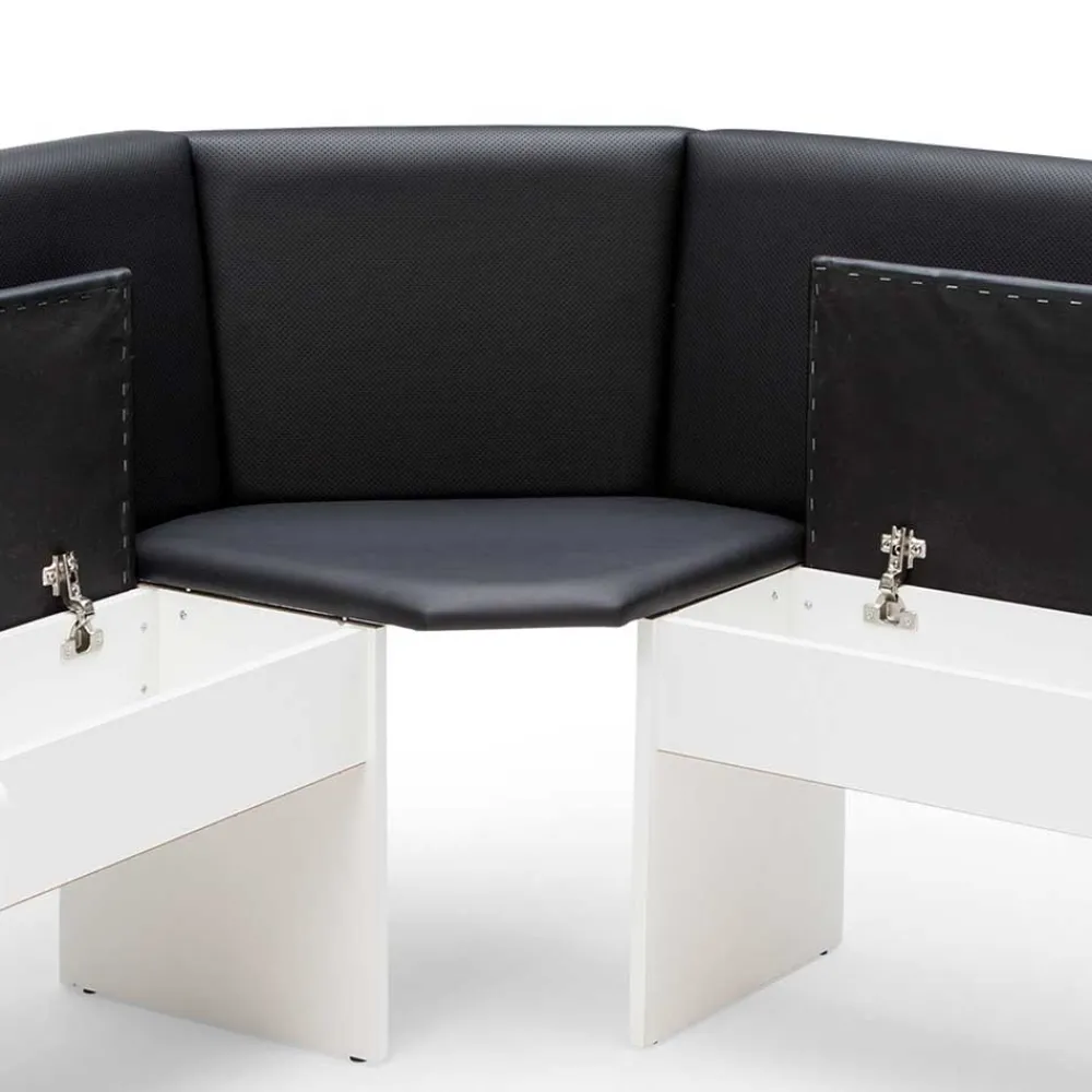 Wohnen Eckbank Gruppe in Schwarz Weiß - Enevo (vierteilig)