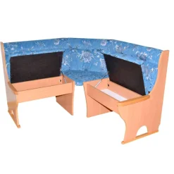 Wohnen Küchenbänke|Esszimmerbänke*Eckbank in Blau und Buche - Afrina