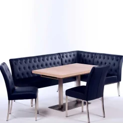 Wohnen Küchen-Essgruppen|Essgruppen*Eckbankgruppe in Dunkelblau - Curedo (vierteilig)