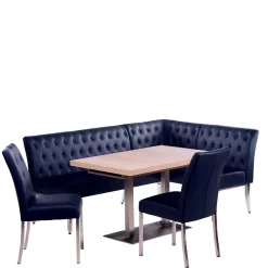 Wohnen Küchen-Essgruppen|Essgruppen*Eckbankgruppe in Dunkelblau - Curedo (vierteilig)