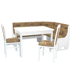 Wohnen Küchen-Essgruppen|Essgruppen*Eckbankgruppe in Weiß mit Brauntönen - Penal (vierteilig)