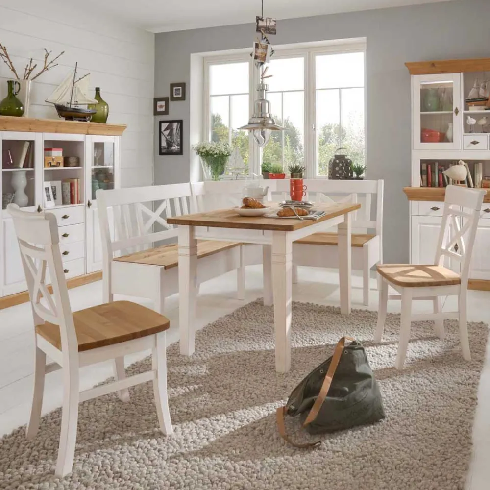 Wohnen Eckbankgruppe Lugon im Landhausstil (vierteilig)