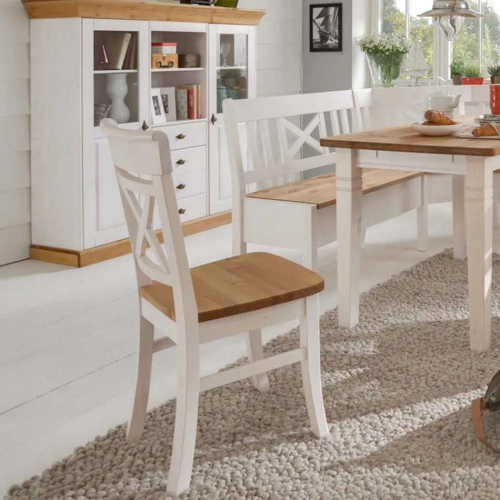 Wohnen Eckbankgruppe Lugon im Landhausstil (vierteilig)