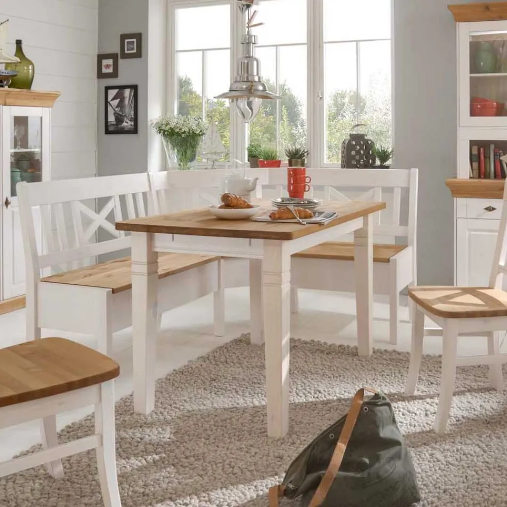 Wohnen Eckbankgruppe Lugon im Landhausstil (vierteilig)