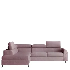 Wohnen Eckcouch in Altrosa Samtbezug - Gina