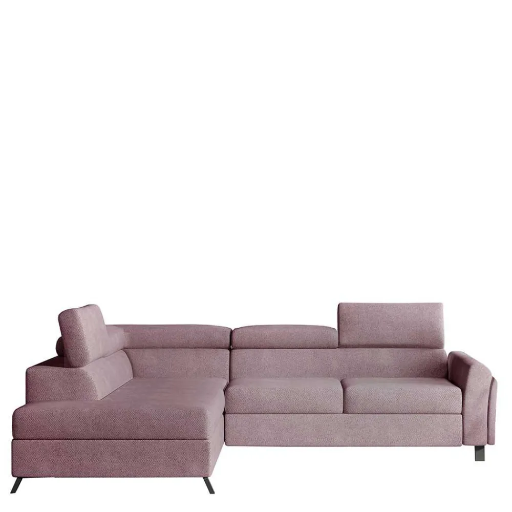 Wohnen Eckcouch in Altrosa Samtbezug - Gina