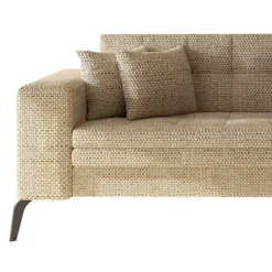 Wohnen Betten|Betten*Eckcouch in Beige Strukturstoff - Karibia