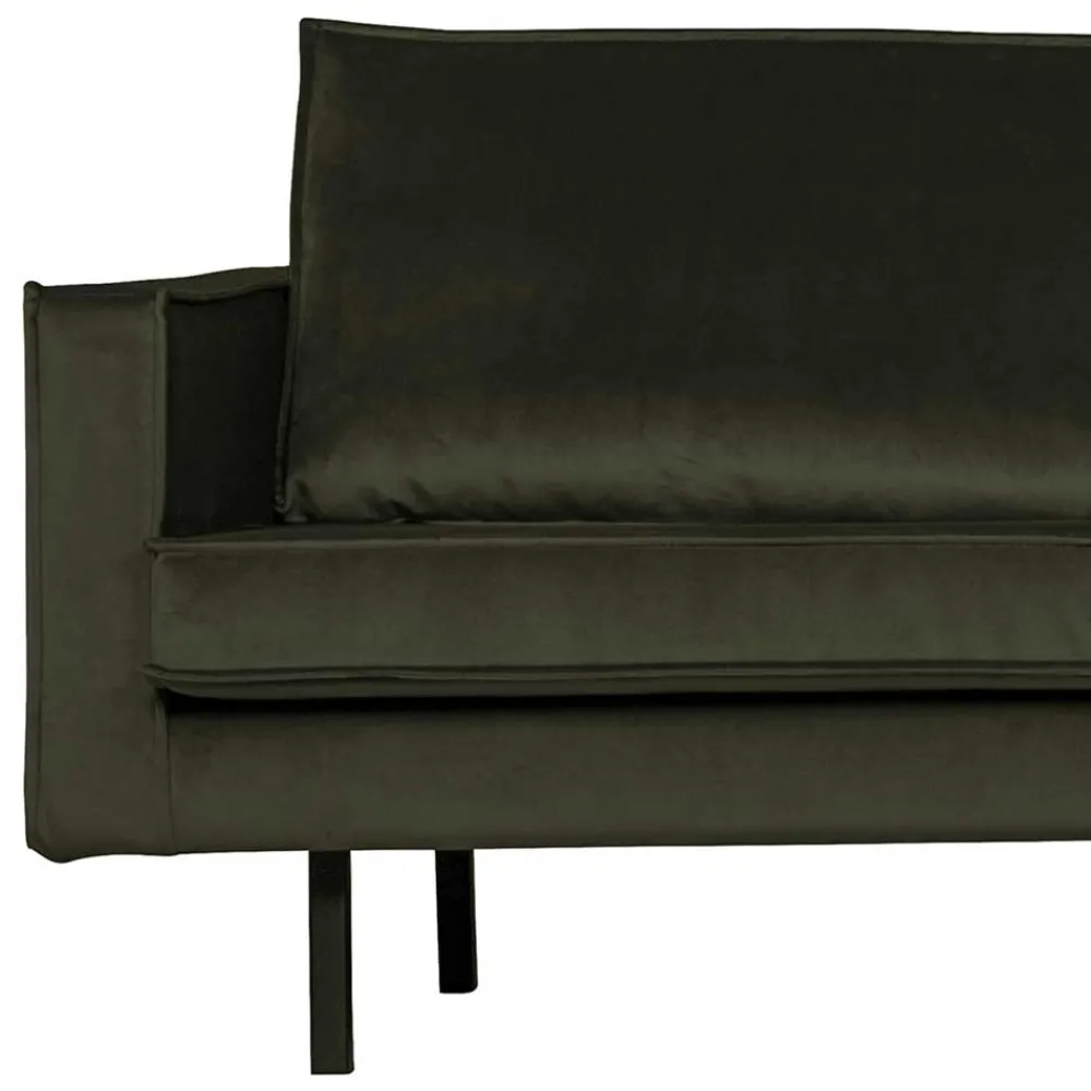 Wohnen Retro Möbel|Sofas*Eckcouch in Dunkelgrün Velvet - Mapel