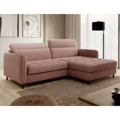 Wohnen Sofas|Sofa*Eckcouch Schlafsofa in Altrosa - Drujano