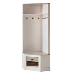 Wohnen Diele Komplett*Eckgarderobe in Weiß mit Grau - Lucasario