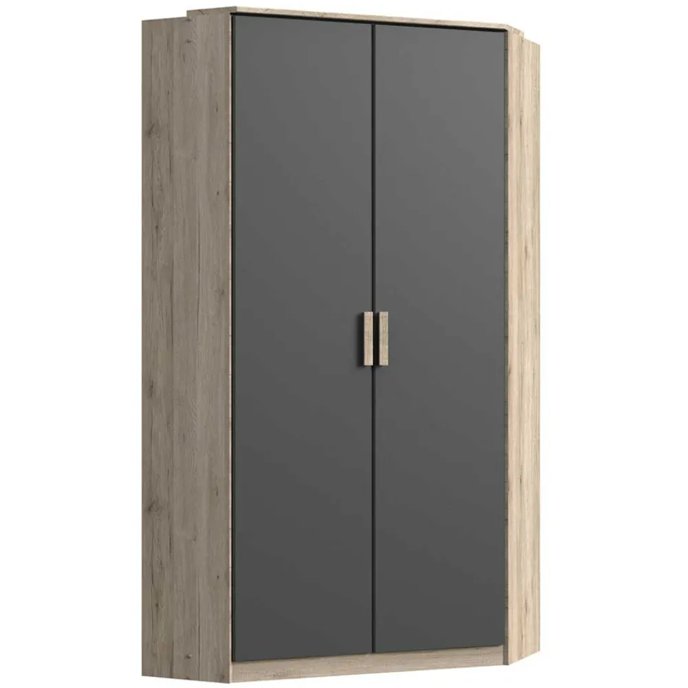 Wohnen Jugendzimmerschränke*Eckkleiderschrank in Eiche San Remo - Jilamenda