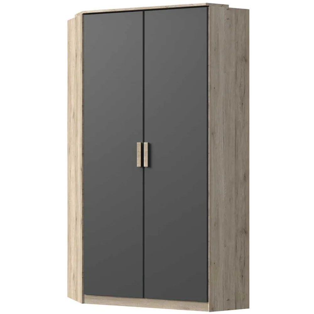 Wohnen Jugendzimmerschränke*Eckkleiderschrank in Eiche San Remo - Jilamenda