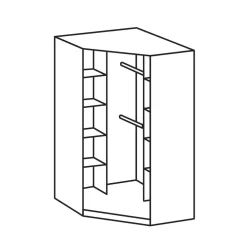 Wohnen Jugendzimmerschränke*Eck-Kleiderschrank mit Spiegeltüren - Venture