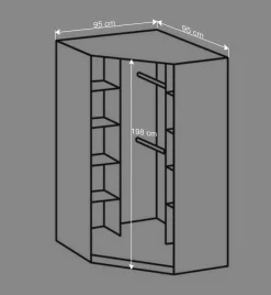 Wohnen Eckschrank Mellevos in Weiß