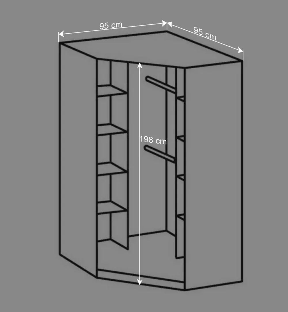Wohnen Eckschrank Mellevos in Weiß