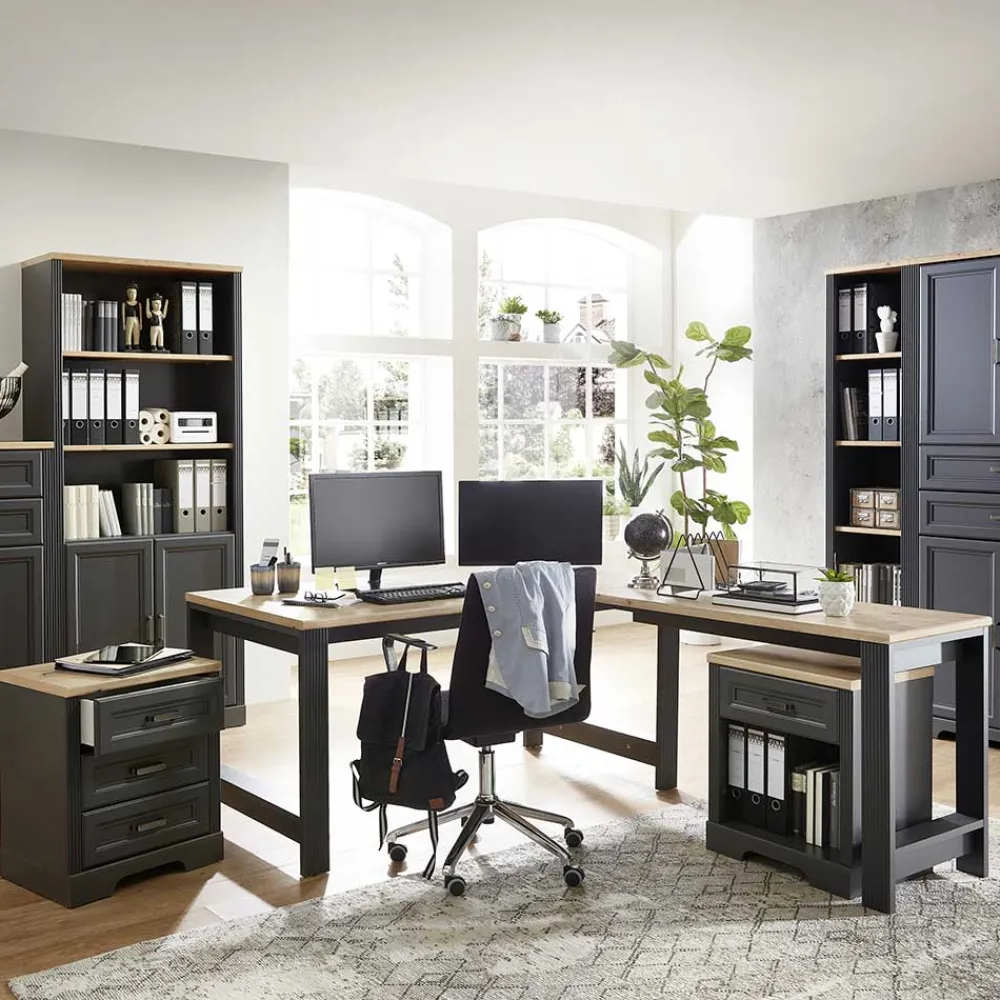 Wohnen Eckschreibtisch & Rollcontainer - Joe (dreiteilig)