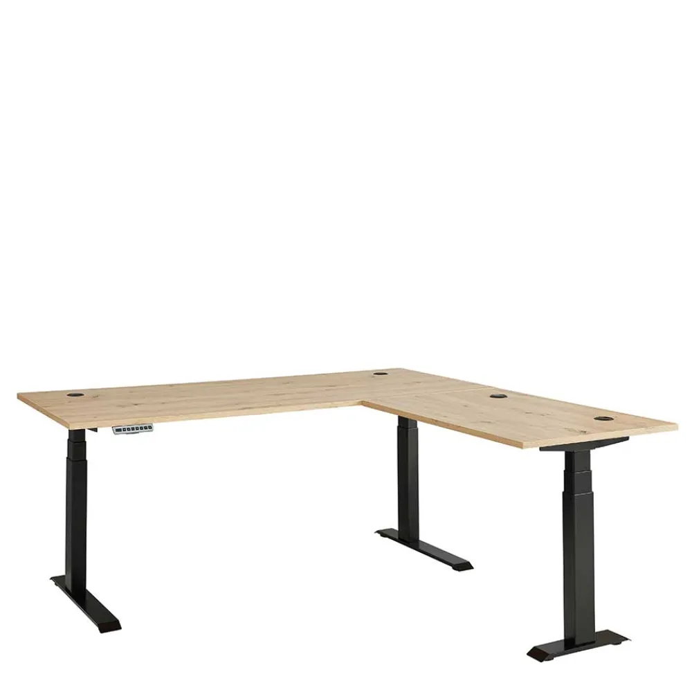 Wohnen Eckschreibtisch mit T Gestell - Kuetra