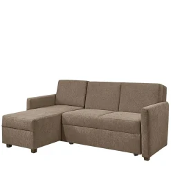 Wohnen Ecksofa mit Schlaffunktion in Taupe - Movito