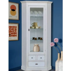 Wohnen Eckvitrine in Antikweiß - Annot