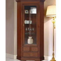 Wohnen Eckvitrine in Walnussfarben Antik - Istefanio