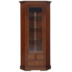 Wohnen Eckvitrine in Walnussfarben Antik - Istefanio