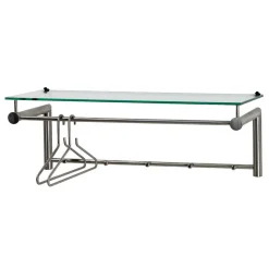 Wohnen Garderoben|Garderoben*Edelstahl Garderobe mit Glas Hutablage - Blevos
