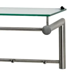 Wohnen Garderoben|Garderoben*Edelstahl Garderobe mit Glas Hutablage - Blevos