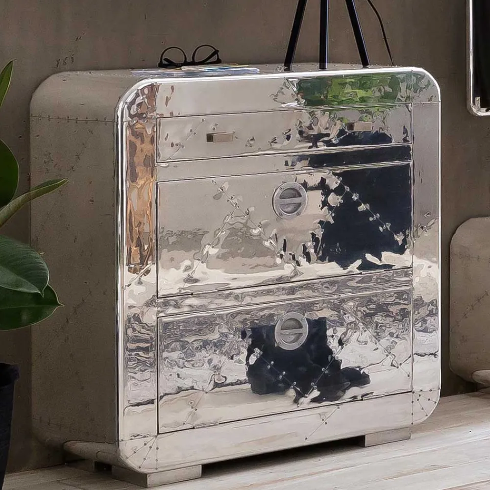 Wohnen Graue Möbel|Diele Komplett*Edle Design Flurmöbel in Silber - Pilot (sechsteilig)